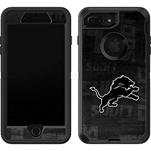 Skinit Decal Skin Compatible with OtterBox Defender iPhone 7 Plus - Officially Licensed NFL Detroit Lions Black & White Design