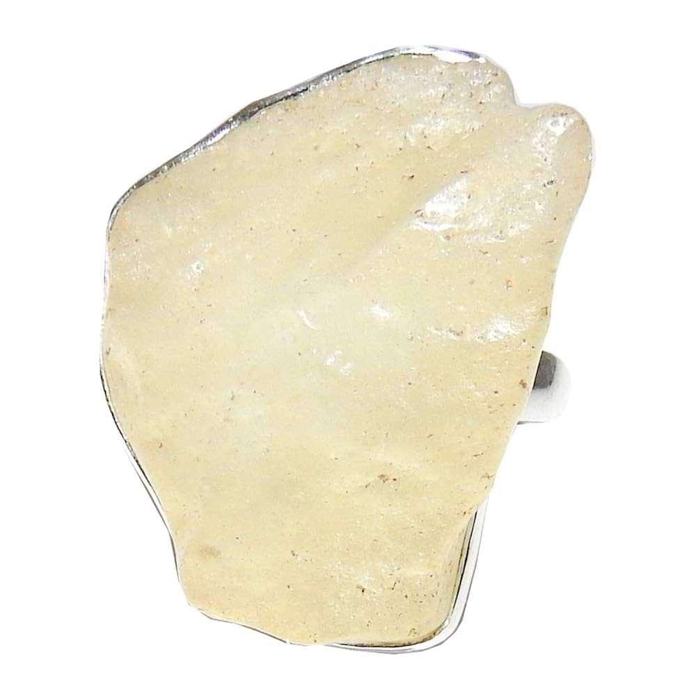 Buy Libyan Desert Glass Natural Gemstone Sterling Silver Healing Crystal Energy Size 10 Lybr01 At Amazon In