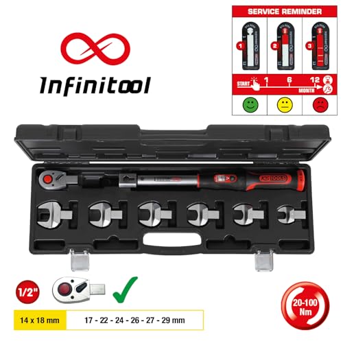 KS Tools 516.9110 14x18mm INFINITOOL Einsteck-Drehmomentschlüssel-Satz 20-100Nm, 8-TLG