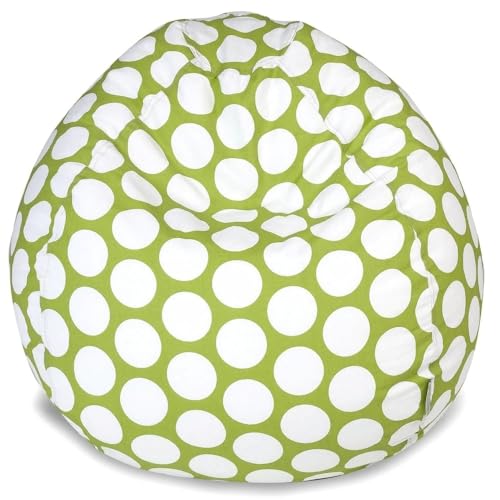 Large-Bean-Bag-Chair-with-Filler-Included-in-Green-Polka-Dots-Pattern-23-H-x-35-W-x-35-D-Soft-Shredded-Foam-Uv-Water-Stain-Resistant-Zippered-Cover Large Bean Bag Chair with Filler Included in Green Polka Dots Pattern 23 H x 35 W x 35 D Soft Shredded Foam Uv Water Stain Resistant Zippered Cover