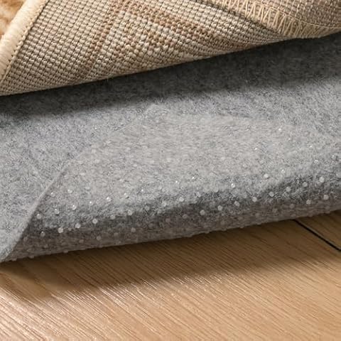 QJHOMO Non Slip Rug Pad 3x5 Feet Carpet Padding, Under Rug Padding Cushioned for Hardwood Floors, Thick Felt Cushion Carpet Pads for Area Rugs Non Skid Backing Runner Rug Mat Cover