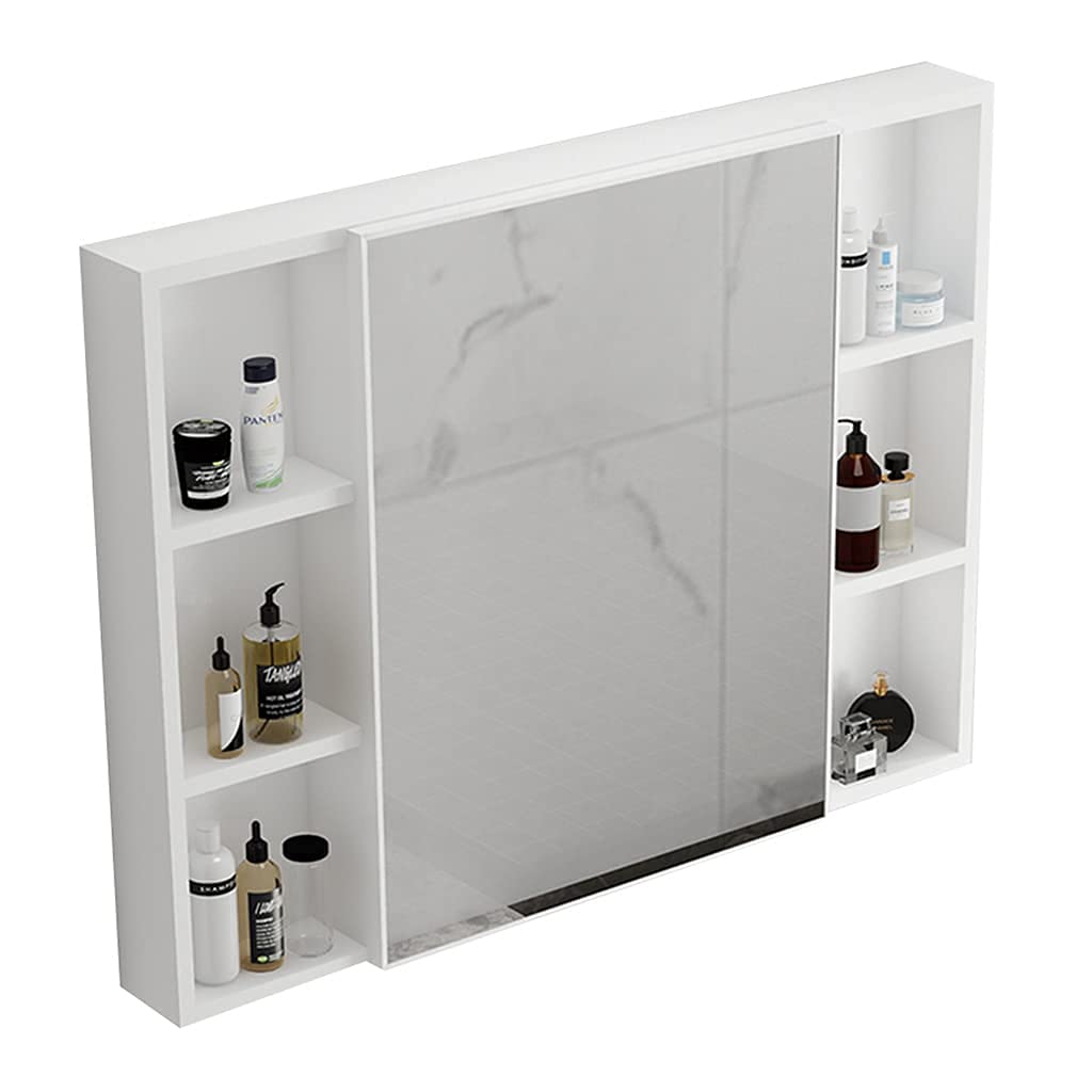 Miroir de salle de bain résistant à l'humidité rond MU en noyer 40cm