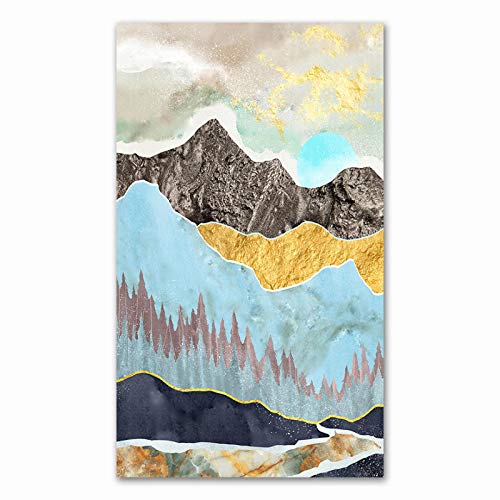 Peinture moderne salon grand tableau scandinave abstrait triptyque