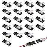 20 PCS Low Voltage Wire Connectors, No Stripping Wire Connectors 2 Pin Quick Push-Fit Electrical Waterproof Solderless for LED Strip Lights Ceiling Fans Switches Small Gauge Wiring, Crimp Terminals