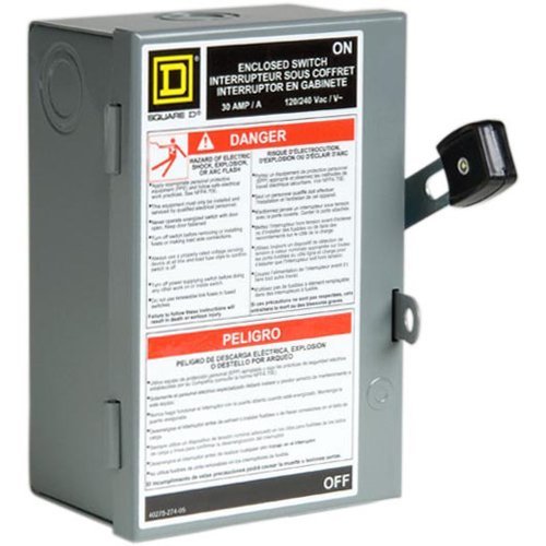 Square D by Schneider Electric L211N 30 Amp 120/240-Volt Two-Pole Indoor Light Duty Fusible Safety Switch with Neutral by Square D by Schneider Electric