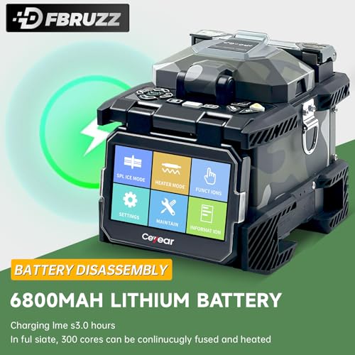 Image of 6481A9 Fiber Fusion Splicer - 6 Motor Automatic Focus, 4.3 Inch Touch Screen Fusion Splicer Machine Kit with Optical Fiber Cleaver