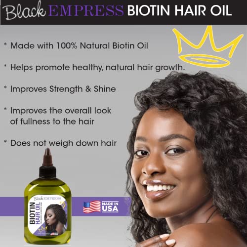 Black Empress Biotin Hair Oil 2.5 Oz. - Smooth & Shine Pro-Growth Hair Oil #TOP2