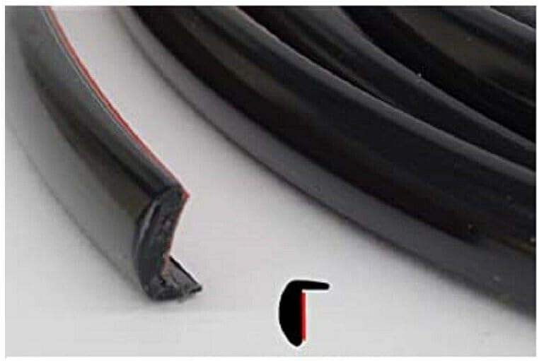 TRUE LINE Automotive Door Edge Black L Shape Molding Kit with 3M Tape 12 Foot Kit