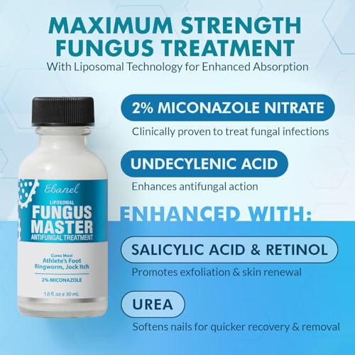 Ebanel Antifungal Cream Miconazole Athletes Foot Treatment, Cures Fungal Infection Leading to Nail Fungus, Jock Itch Cream with Undecylenic Acid, Tea Tree & Manuka Oil, Fast Itch Relief for Ringworm — view 5