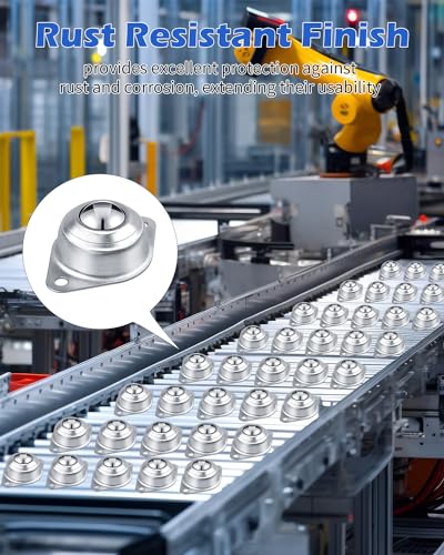 AOKLIT 30Pcs Roller Ball Transfer Bearing, 1/2\" Inch Carbon Steel Ball Casters, Mounted Round Ball Transfer Unit Universal for Conveyor Rollers Stand, Furniture, Transmission, Trolley Screw