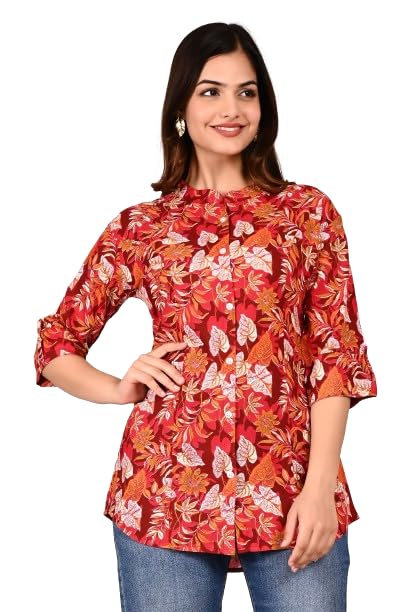 Image of FebQ Printed Shirt Style Top for Women