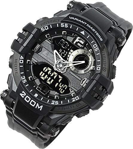 LAD WEATHER Analog - Digital Watch 200 m Waterproof Stopwatch Timer Alarm World time Naval Camouflage Combat