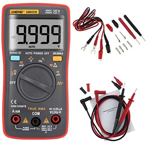 Aneng An8008 True Rms Pocket Digital Multimeter Bench Meter Features 9999 Counts Backlight Ac Dc Current Voltage Resistance Frequency Capacitance Square Wave Output Auto/Manual Ranges #TOP1