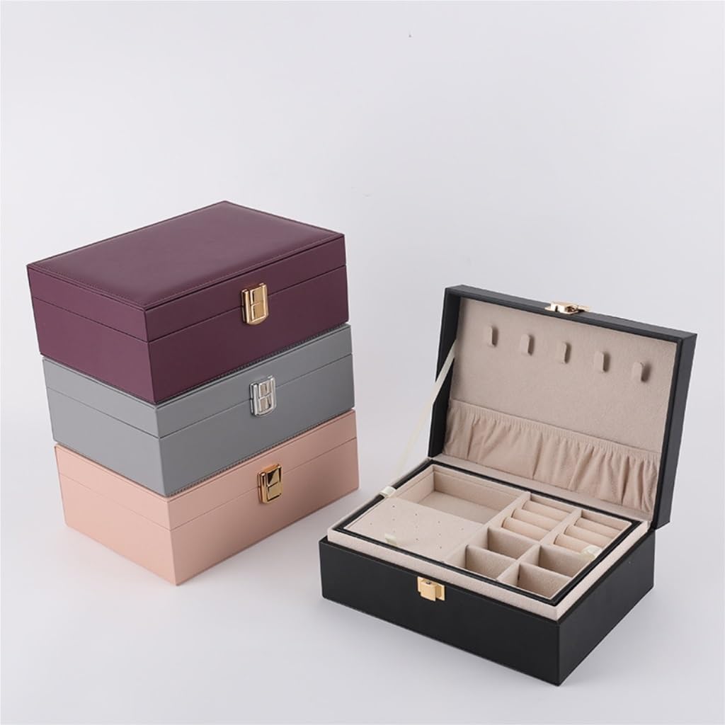 Amazon｜XFHJSL ジュエリーボックス ジュエリーボックス 二層 ロック