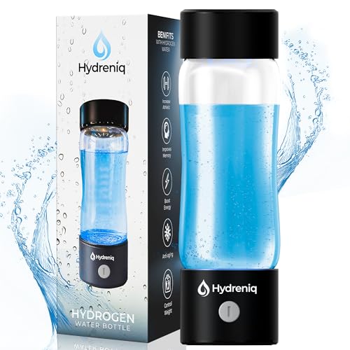 Hydreniq Hydrogen Water Bottle Generator, 2000PPB SPE/PEM Tech, USB-C Rechargeable, Self-Cleaning,...