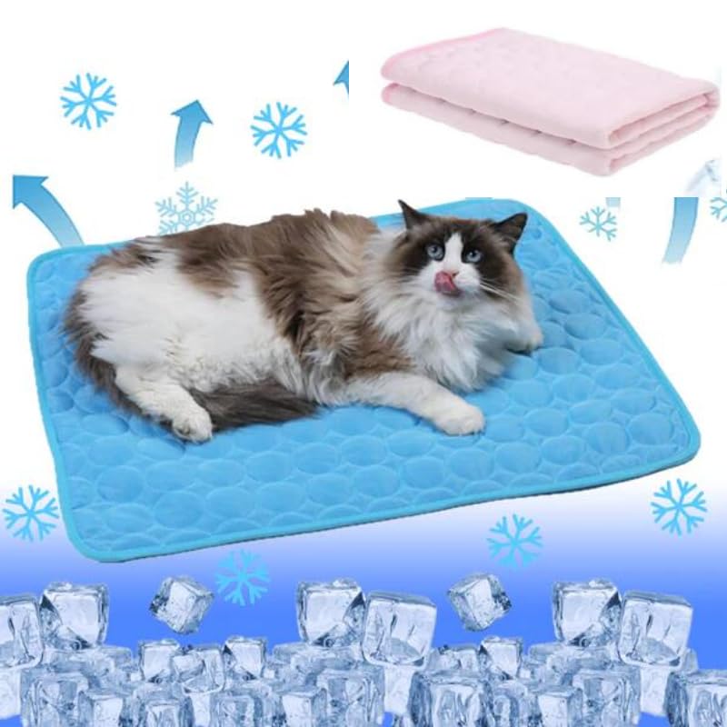 SWZEC hundeliebling pet cool v.3 Premium kühlmatte für Hunde,kühlmatte Katze,Cat Cool Premium Kühlmatte für Katzen (M 62X50,Pink)