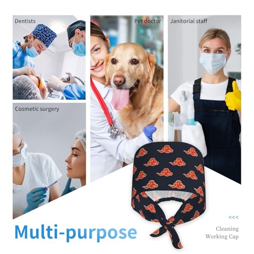 Image of Breathable Working Cap with Adjustable Sweatband Scrub Cap for Men /Women