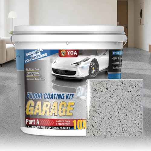 YOA Epoxy Colored Sand Self Leveling Floor Paint, Sea Grey 1 Gallon