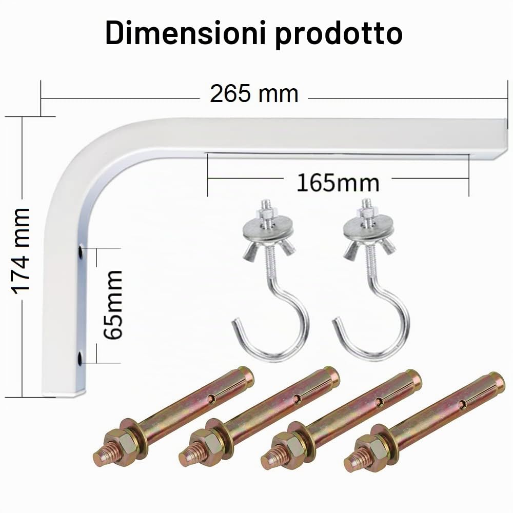 BUZIFU 2 Staffe a L per Schermo di Proiezione, Gancio di Montaggio Regolabile Universale, Supporto per Proiettore Appeso a Parete