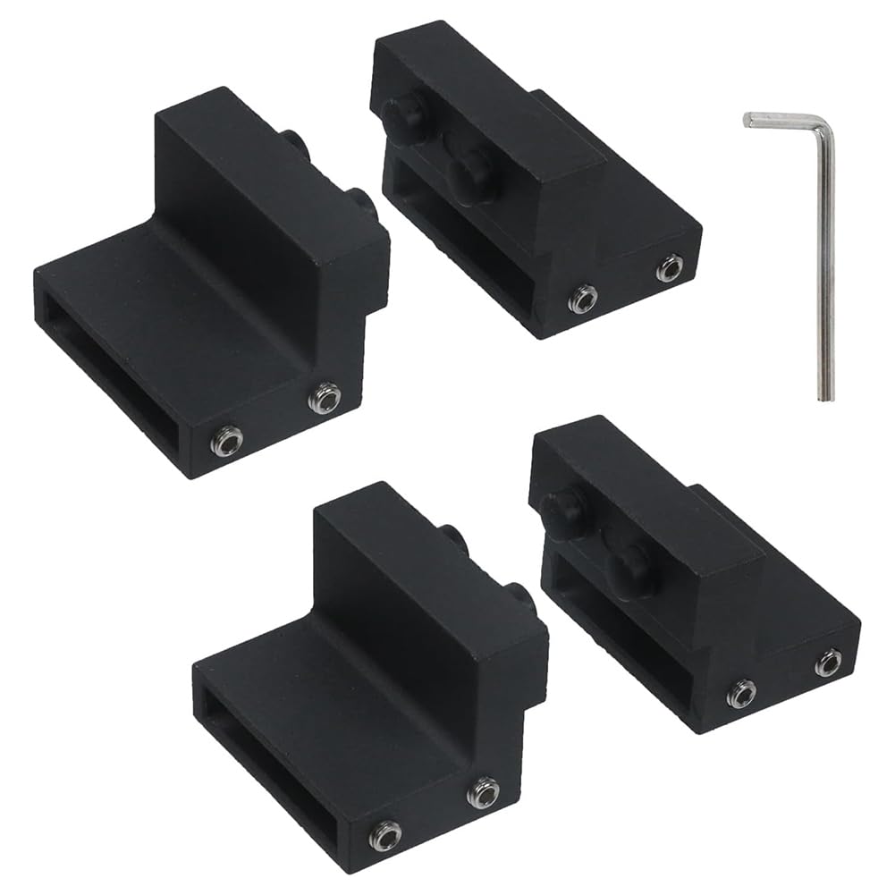 Xnuiasqe Wrench Included 4 Pcs Black Barn Door Roller Stopper Hardware for Sliding Track Doors