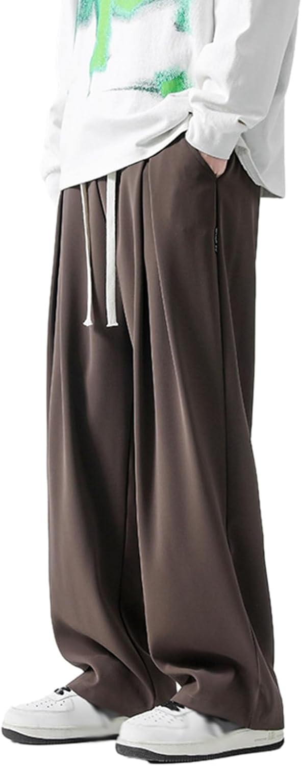 [RAMEMO] サルエルパンツ 長ズボン スウェット 薄手 ゆったりパンツ ワイド メンズ ストレート 大きいサイズ カジュアル