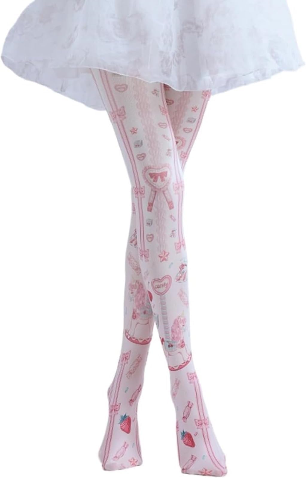 Womens Patterned Funky Tights Y2k Emo Whimsigoth Clothes Whimsy Twee Colored Stockings Printed Colorful Tights
