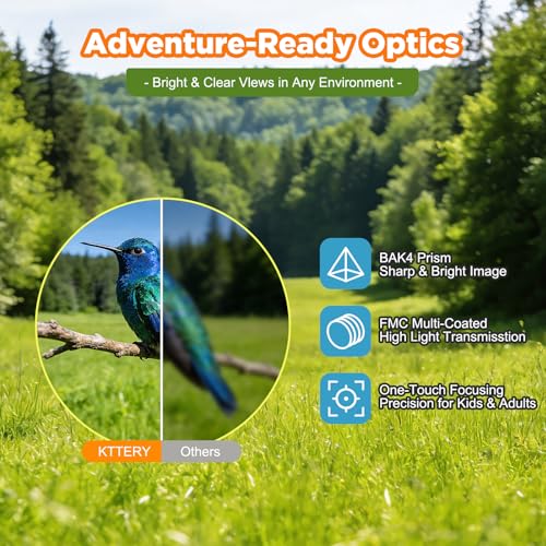 Image of 10x25 Compact Binoculars for Adults and Kids, Small High Powered Binoculars with Low Light Vision for Bird Watching, Hunting, Hiking, Cruise and Travel, Includes Carrying Bag