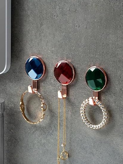 Gaurnitay Fashion Crystal Decor Wall Hook Heavy Duty Self Adhesive