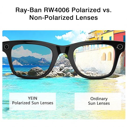 Image of YEIN Replacement Lenses for Ray-Ban Meta RW4006 /RW4012(50mm), Photochromic /Blue Light Blocking /Polarized Sunglasses Lenses