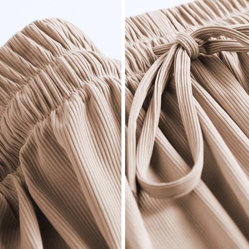 Girls Casual Sweartpants Baggy Lightweight Wide Leg Elastic Waist Joggers Bowknot Pants Teen Plain Loose Trouser4