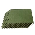 We Sell Mats 3/8 Inch Thick Interlocking Foam Carpet Tiles Durable Carpet Squares Anti Fatigue Support for Home Office or Classroom Use, 24 in x 24 in, Olive, 100 Square feet (25 Tiles) (CRT-10M)