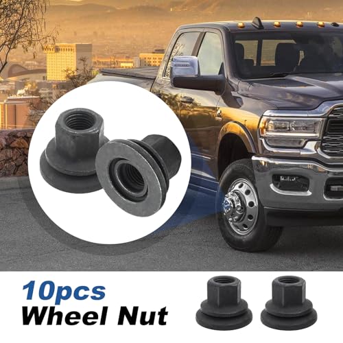 Image of Saihisday Wheel Nut 10Pcs 611-936 6509424AA Wheel Nut, Lug Nuts Replacement for Dodge Ram 3500 4500 5500 Models, Replaces 6509424AA