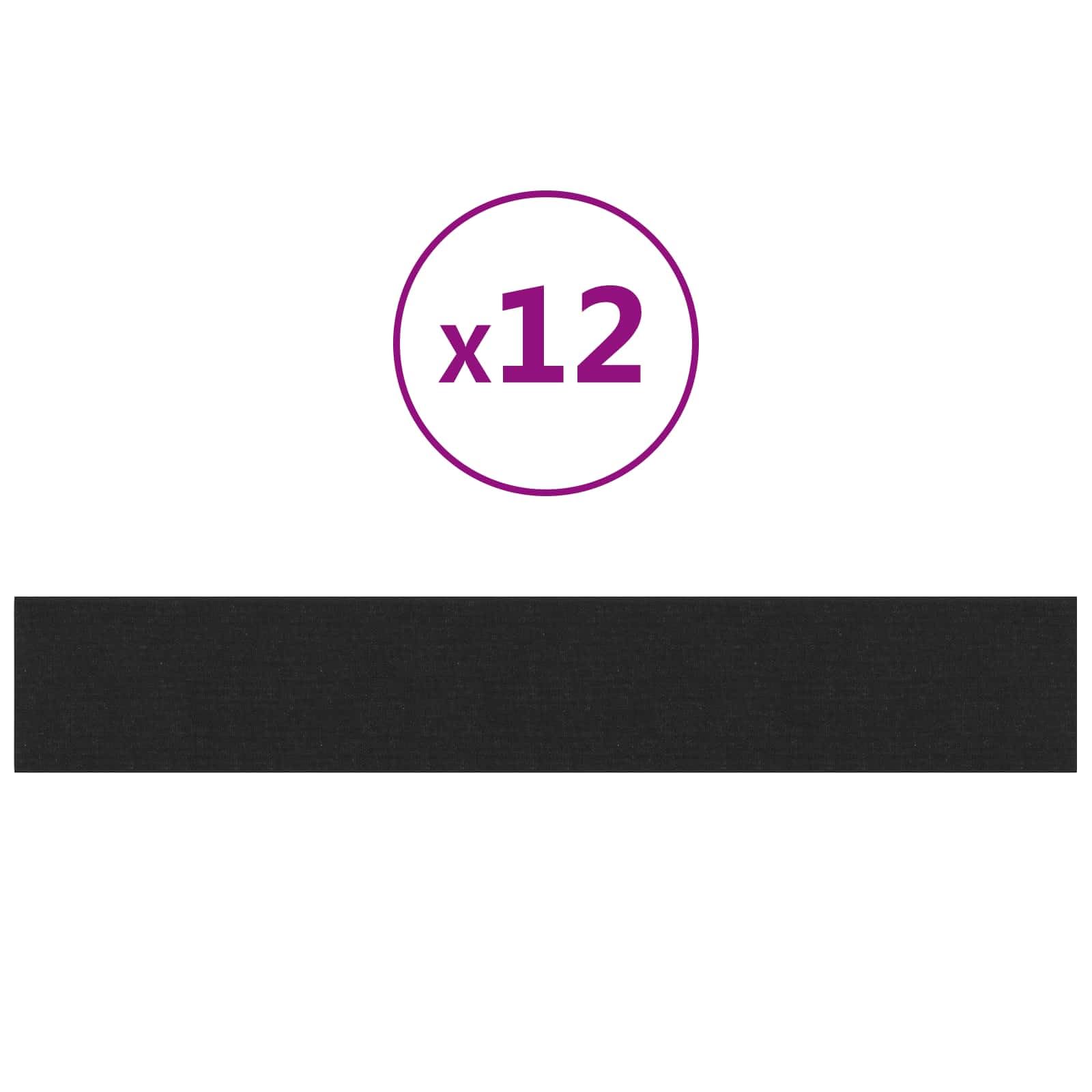 Juego de 12 cabezales de pared de 90 x 15 cm, tela negra, revestimiento de pared para dormitorio, paneles de pared con marco de madera, decoración moderna para interiores, 5,9 kg