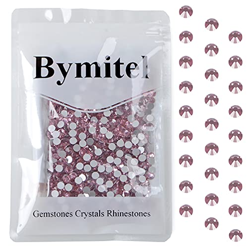 Image of 1440pcs Artificial Rhinestones Non Hotfix Glue Round Crystals Glass Flatback for DIY Jewelry Making with a Picking Pen (SS20, 1440pcs, Light Rose)