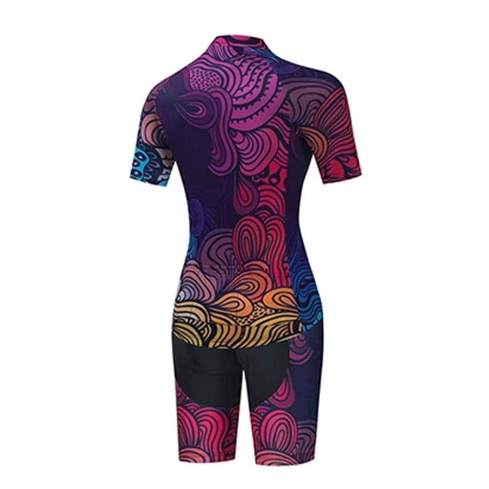 Women's Cycling Clothing Set Road Bike Shirts Short Sleeve Breathable Cycling Jersey with 20D Padded Bib Shorts