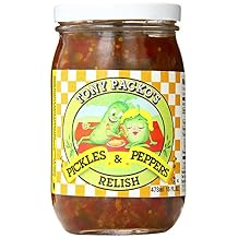 Tony Packos Pickles and Peppers Relish, 16 Ounce Jar, Pack of 12