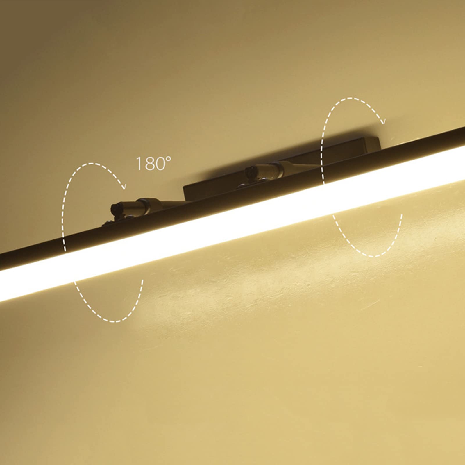 Lámparas de Espejo de Baño Luces Delanteras de Espejo Led, Lámpara de Pared de Lámpara de Gabinete de Espejo Telescópico Negro a Prueba de Humedad Antivaho para Apartamento de Hotel/White Lig