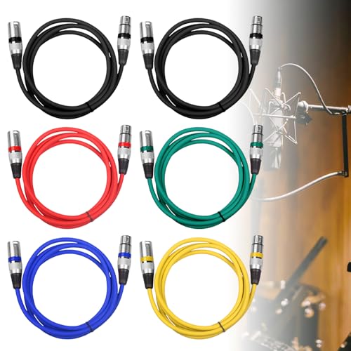 6 Cavi XLR Bilanciati 5M - Per Luci DMX E Microfoni, Connettori 3 Pin, Colorati - Foto 9