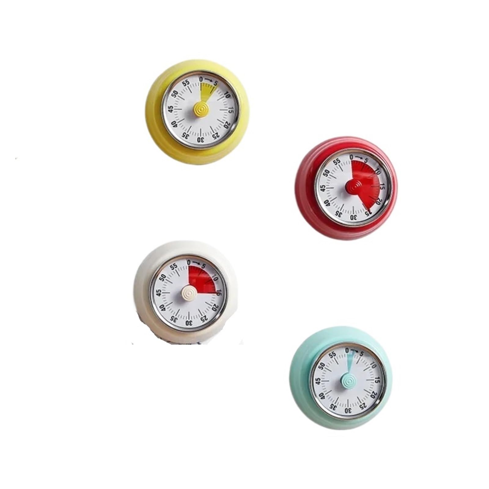 FDEFIRTFG Timer, Kitchen Timer Mechanical Reminder Round Time Alarm Clock Countdown Magnetic Suction Visualization(Beige)