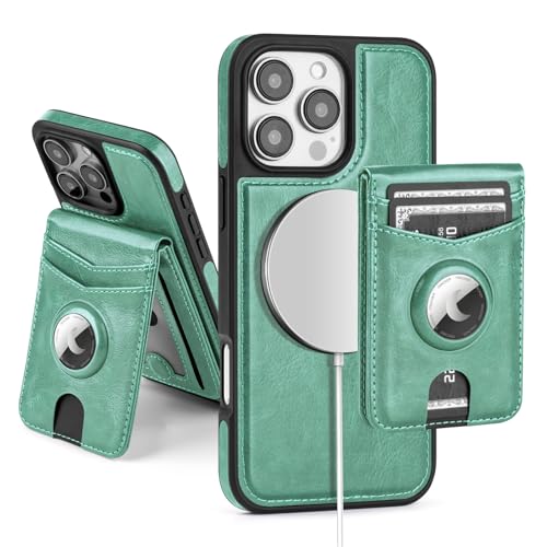 SkyEagle Compatible with MagSafe iPhone 16 Pro Max Wallet Case,Blue Green