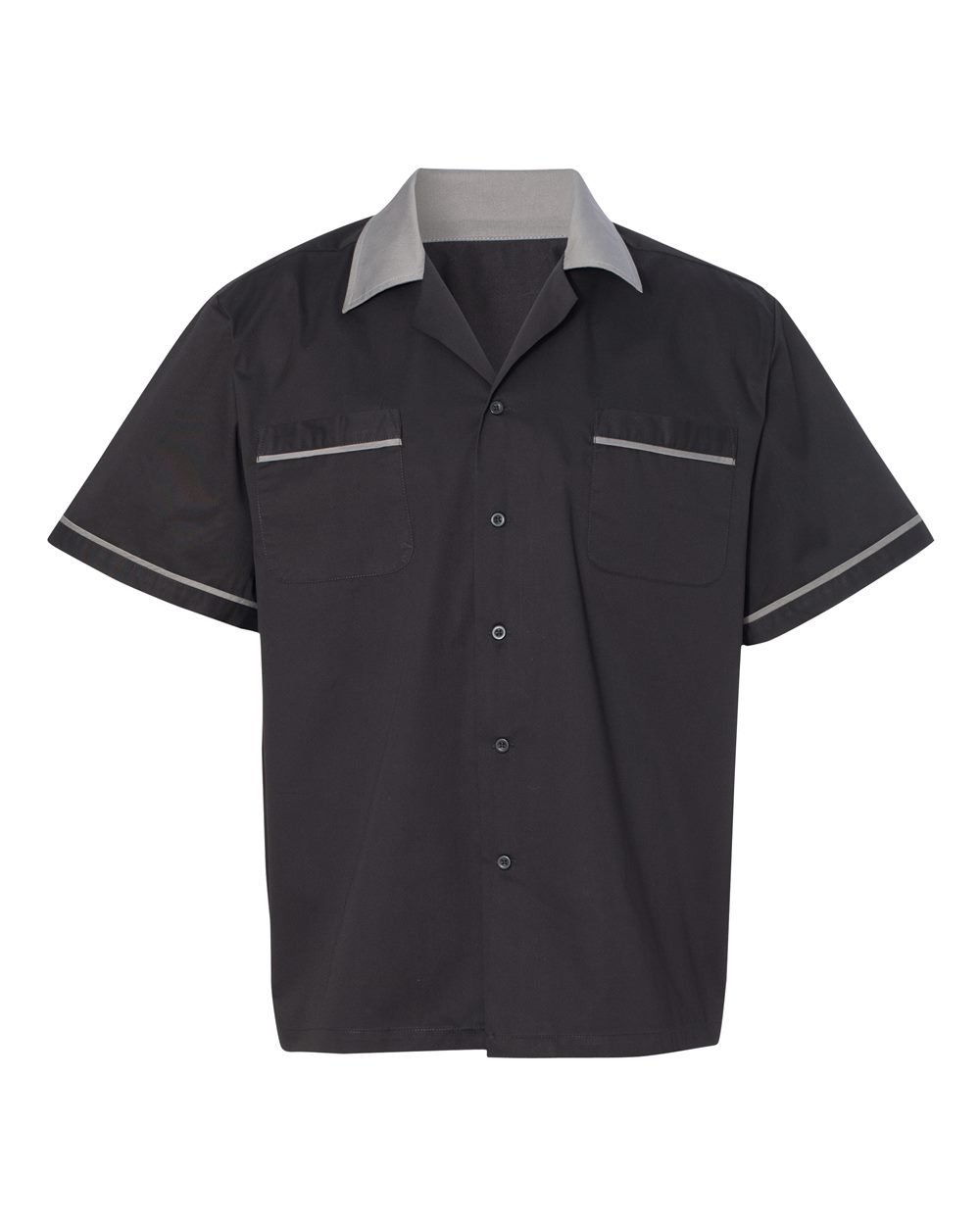 Hilton HP2244 GM Legend Bowling Shirt Black/ Steel XL