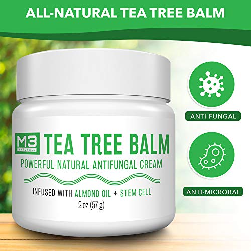 M3 Naturals Natural Antifungal Tea Tree Balm Infused with Stem Cell Powerful Skin Cream for Athletes Foot, Eczema, Toenail Fungus, Jock Itch and Ringworm Treatment, Anti Itch Relief 2 oz - Thumbnail 4