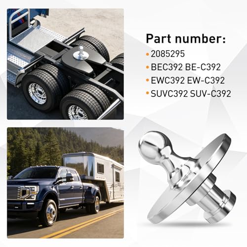 Image of Nilight Fifth Wheel to Gooseneck Ball Adapter, Kingpin to 2-5 /16 Inch Gooseneck Ball Towing Receiver Adapter for Trailer Tractor w / 30,000lbs Max Load, Silver