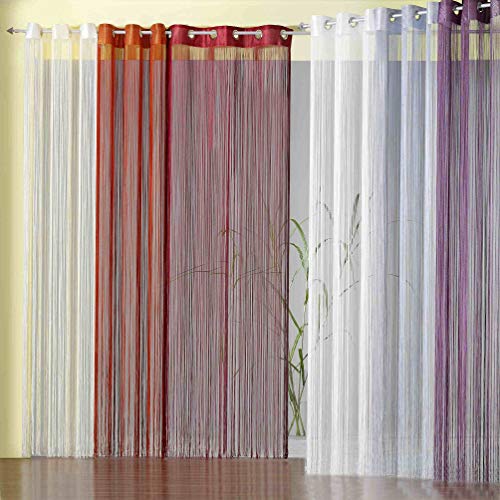 heimtexland ® type 123 Rideau à fils, avec œillets, convient comme séparateur de pièce, moustiquaire, 245 x 98 cm, lilas