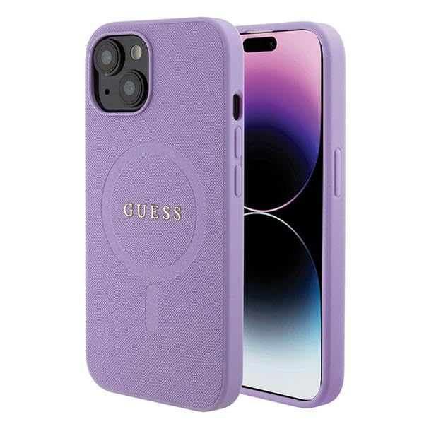 CG Mobile Guess GUHMP15MPSAHMCU Coque Rigide pour iPhone 15 Plus 6,7" Violet Saffiano