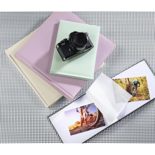 Hama Fotoalbum Jumbo 30x30 cm (Fotobuch mit 80 wei&szlig;en Seiten, Album f&uuml;r 320 Fotos zum Selbstgestalten und Einkleben) gr&uuml;n pastell