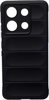 جراب خلفي سيليكون سادة ثلاثي الأبعاد 3D مصمم بحافة مرتفعة لحماية عدسة الكاميرا من بوتر، مناسب لموبايل شاومي ريدمي نوت 13 شبكة الجيل الرابع 4G - أسود
