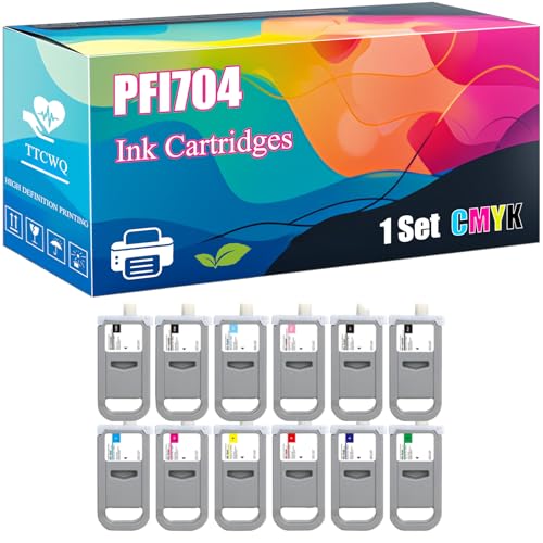 PFI704 Ink Cartridges Compatible with Canon imagePROGRAF iPF8300 iPF8300s Printers, High-Yield Ideal for High-Volume Printing (1 Set)