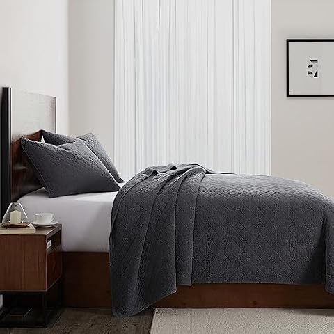 HiEnd Accents Stonewashed Cotton Quilt, Twin Size Cover