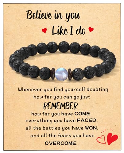 Gifts for Men, Bracelet for Men Beaded Gifts, Handmade Sobriety Gifts for Friends Husband Boyfriend Grandpa Son, Natural Stone Jewelry for Birthday Valentines Day Christmas Stocking Stuffers Gift Ideas